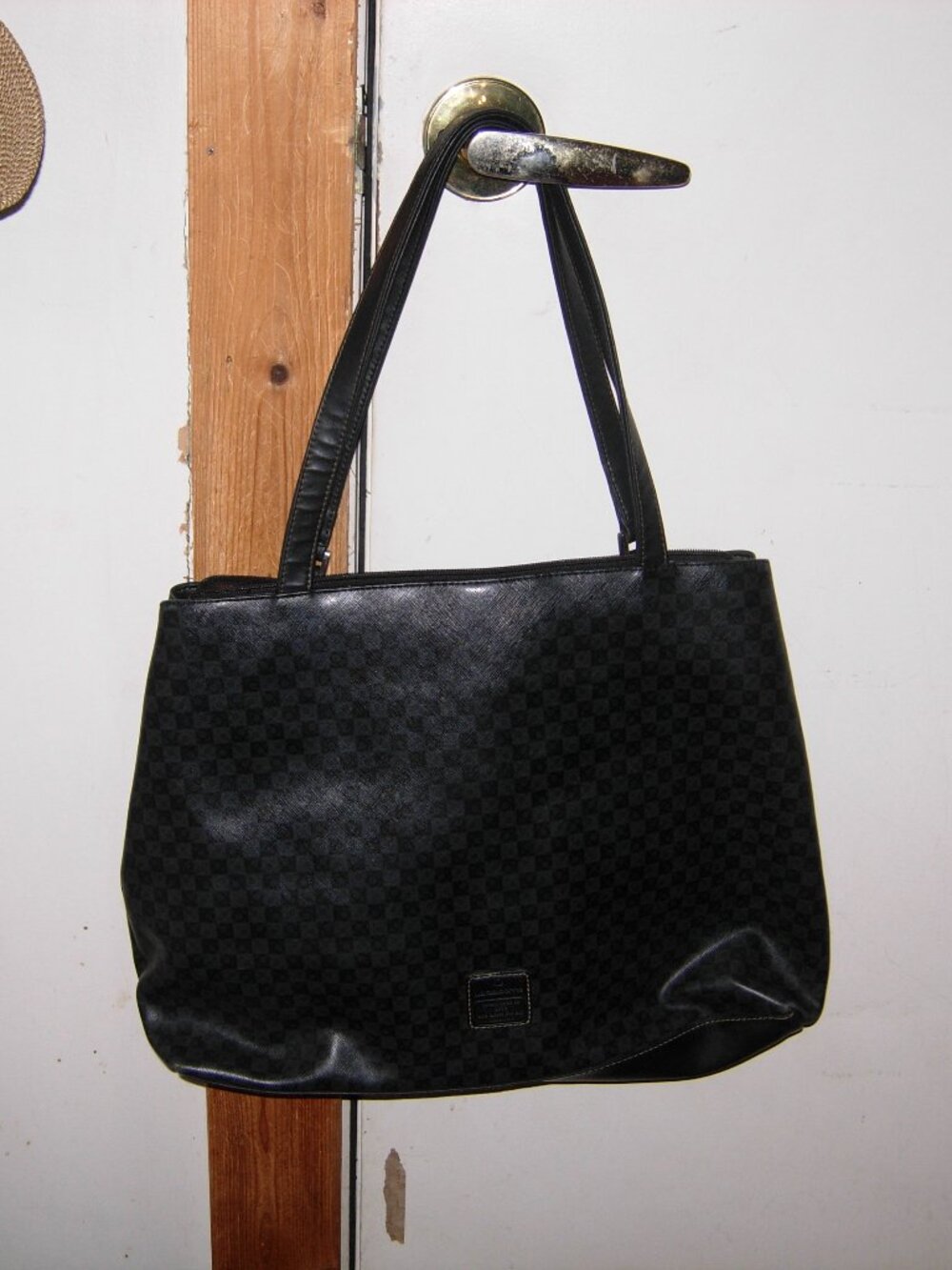 Vintage Liz Claiborne Large Black Zip Top Purse Tote
